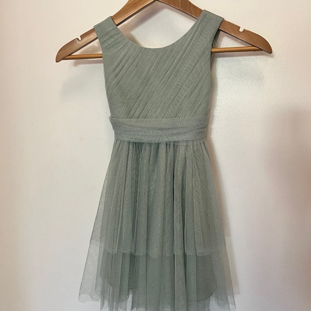 Jenny Yoo Etsy Flower Girl Dress - Sage Green Tulle - Size 5
